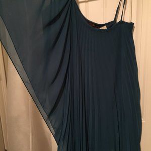 Pleated, one shoulder dress